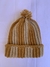 GORRO DE LANA TEJIDO MARRON Y BEIGE