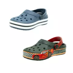 Babuche kit 2 pares Infantil de Menino com Carrinhos