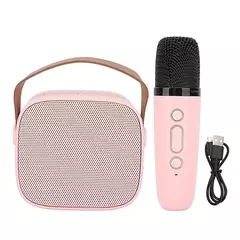 Mini Máquina de Karaokê com 2 Microfones Efeitos de Voz Disp - Achadinhos Premium