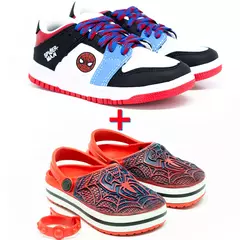Kit Infantil Tênis Spider Man + Babuche Spider Man