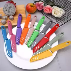 Faca Aço Inox Afiada Com Capa Protetora Pesca Camping - Achadinhos Premium