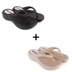 Imagem do Kit 2 Sandália Plataforma Feminina Nuvem Podlinda