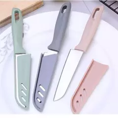 Faca Aço Inox Afiada Com Capa Protetora Pesca Camping - Achadinhos Premium