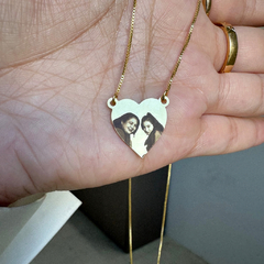 Colar Medalha Coração P Banhado A Ouro - Personalizável ATÉ 4 DIAS ÚTÉIS (leia a descrição) - Esther Joias Atacado