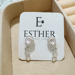 Brinco Ear Cuff Gota Rosa Banhado A Prata na internet