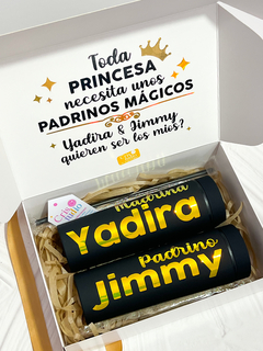 Caja con dos termos de acrílico skinny en internet