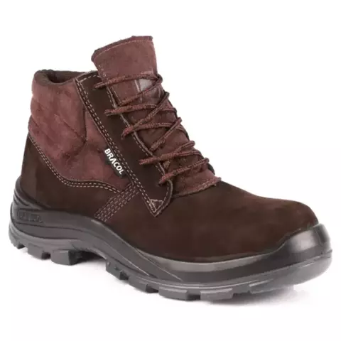 BOTINA DE SEGURANÇA NOBUCK COM CADARÇO N.44 MARROM SEM BIQUEIRA 4018 BAF BRACOL - comprar online