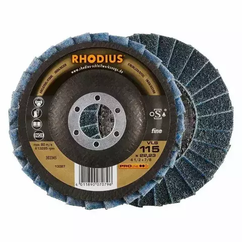 Disco Flap Manta Abrasiva VLS 115X22,23 FINO RHODIUS 303345