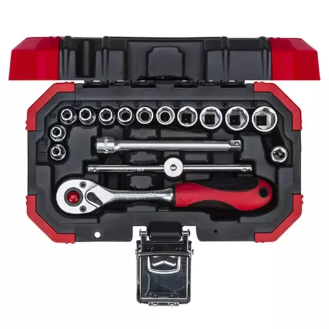 Jogo de Soquetes Sextavados Encaixe 1/4" 4 X 13mm com 16 Peças R49003016 - Gedore Red