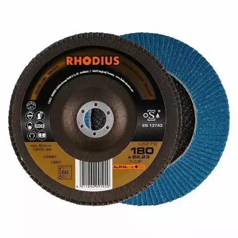 Disco Flap ALPHA LSZ F2 ANG 180x22,3 GR60 RHODIUS 209667