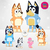 Set Bluey en Coroplast – ¡YipiSale! Decoración Infantil Completa (7 figuras)