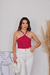 Regata Transpassada Canelada Strass - comprar online