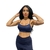 Imagem do top alcinha cropped feminino com bojo removível vestido academia e ginástica