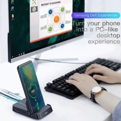 Baseus-Docking Station USB C para Steam Deck, Nintend Switch Tipo C para 4K @ 60Hz DP Gigabit Ethernet compatível com HDMI, Hub USB 3.0