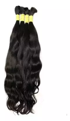 CABELO HUMANO CASTANHO LEVEMENTE ONDULADO 70CM 100GR