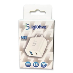 CARGADOR IGLUFIVE 14W PD CHARGER + 2.5QC TIPO C + A