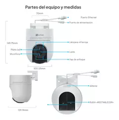 CAMARA WIFI EZVIZ H8C 2MP 1080P 360° en internet