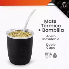 MATE TERMICO ACERO INOXIDABLE BOMBILLA DE REGALO - comprar online