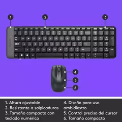 COMBO TECLADO/MOUSE INALAMBRICO LOGITECH MK220 en internet