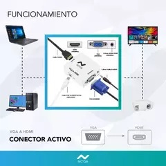 CONVERSOR NICTOM VGA TO HDMI - tienda online