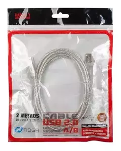 CABLE IMPRESORA NOGA TR-1005 2MTS MALLADO TRANSPARENTE - comprar online