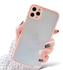 Funda para iPhone 14 PLUS en TPU transparente mate con contorno en color - tienda en línea