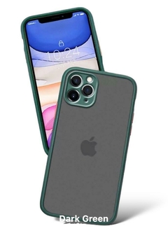 Funda para iPhone 14 PRO en TPU transparente mate con contorno en color