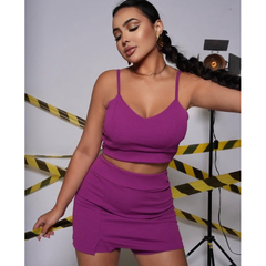 Conjunto Short Saia + Cropped Blogueira Lançamento