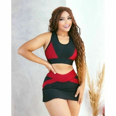 Conjunto Short Saia + Cropped Emanuela Fitness