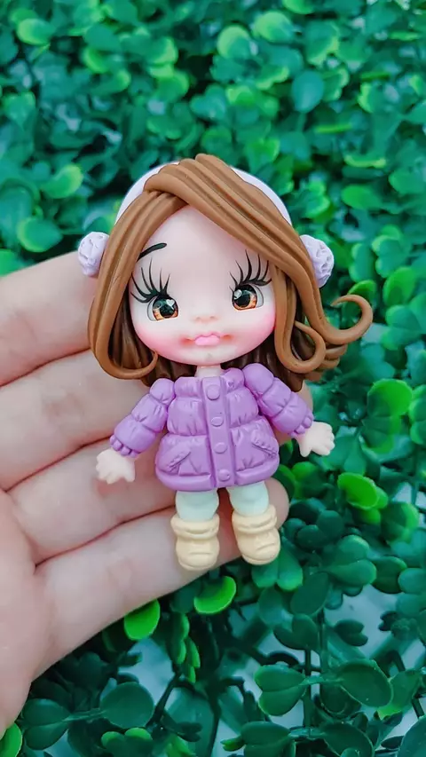 Boneca inverno lilás - Apliques para Laço