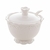 Acucareiro de Porcelana com Colher e Tampa Alto Relevo Branco 10,5cm x 9,5cm - Wolff