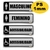 4 Placa De Aviso Banheiro Feminino Masculino e Acessibilidade 30x10cm - loja online