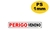 2 Placas Perigo Veneno Sinalização Aviso Cuidado 20x4cm - 2M