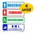 4 Placas Banheiro Feminino Masculino Acessibilidade e DML 30x10cm - comprar online