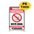 Placa de Proibido Jogar Propaganda Panfletos - 2M