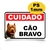 Placa Cuidado Com O Cão Pitbull 30x20cm - 2M