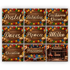 Placas Para Barracas Festa Junina São João Decoração Arraiá