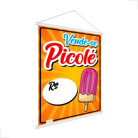 Banner Vende-se Picolé Laranja 50x70cm - comprar online