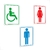 3 Placas Banheiro Feminino Masculino PNE - comprar online