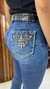 CALÇA BOOTCUT FEMININA BOLSO TURQUESA - BUPHALLOS na internet