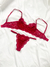 Kit Maya Vermelho- Conjunto todo em renda + cinta liga. - Silhueta Intima