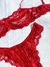 Conjunto de Lingerie Tamy- Vermelho, Todo em Renda Chantily . na internet