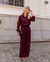 Calça Pantalona Viscolinho Vinho - comprar online