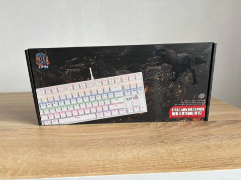Teclado Raptor Fireclaw M87 Mecanico Red Switch Español Blanco
