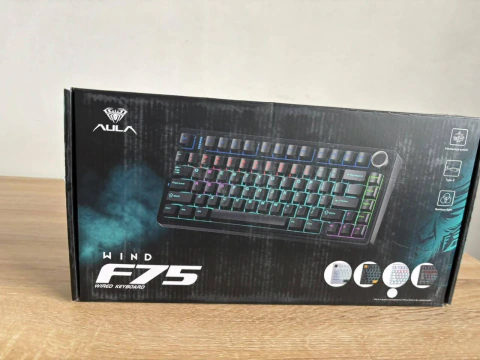 Teclado AULA F75 Mecanico Switch Red Ingles USB-C Blanco RGB