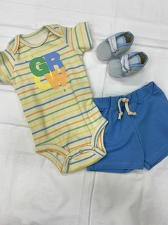 Conjunto listras de body com short