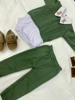 Conjunto tricô com três peças ursinho - comprar online