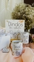 kit Canecas Golden no mdf Branco com pote de biscoito e cappuccino.