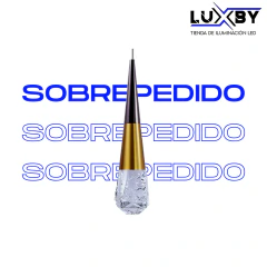 Lámpara Colgante Minimalista GOTA GÉLIDA - Estilo y Elegancia en Cristal y Oro 28cm de Altura y 7cm de Ancho