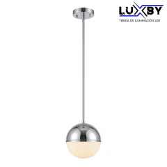 Lámpara Colgante Floated Ver.02 - Esfera Minimalista en Cromo y Cristal - Luxby Iluminacion